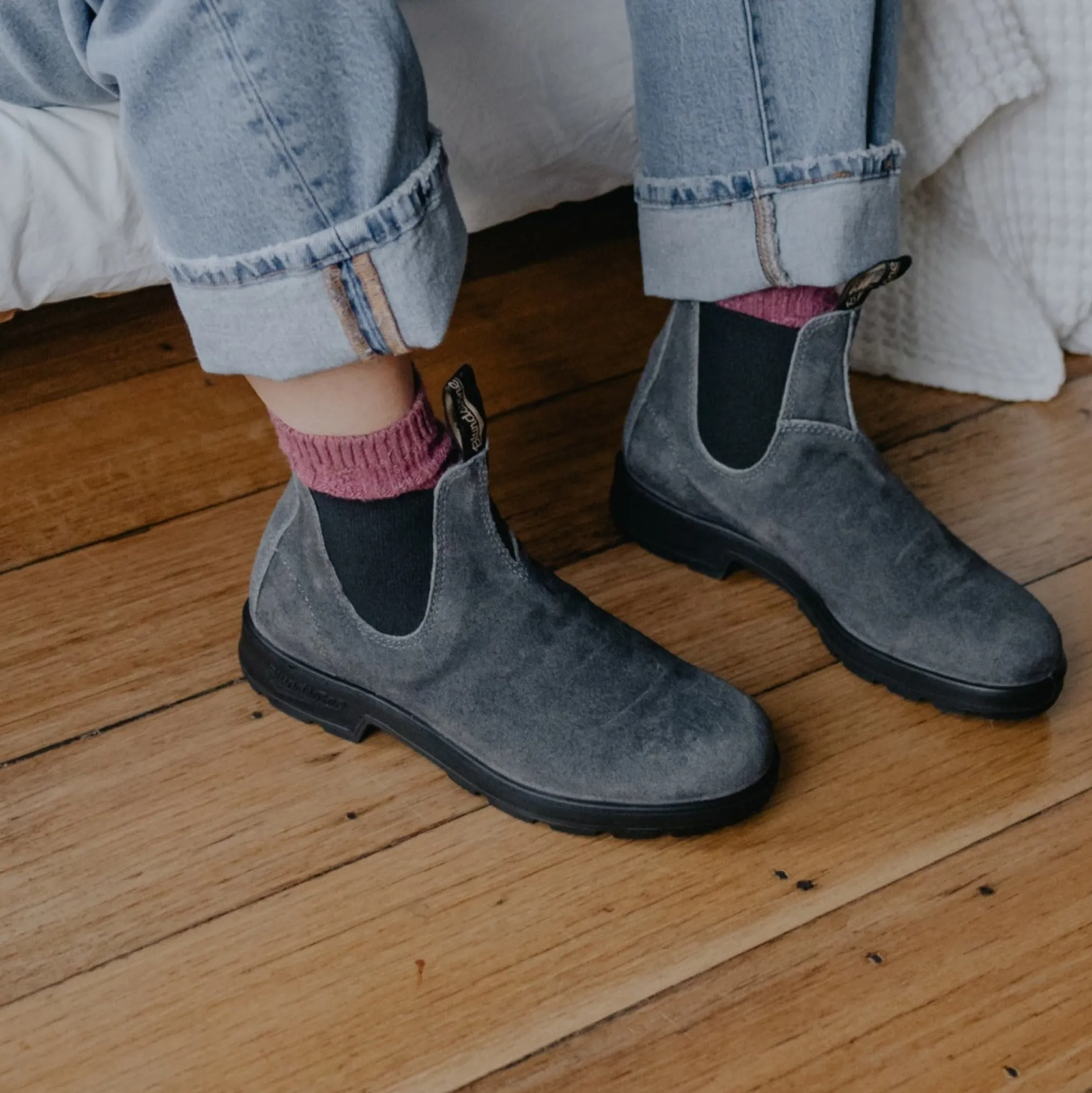 Blundstone 1910 Sztyblety Damskie Męskie Zamszowe Steel Grey Kolor Sta
