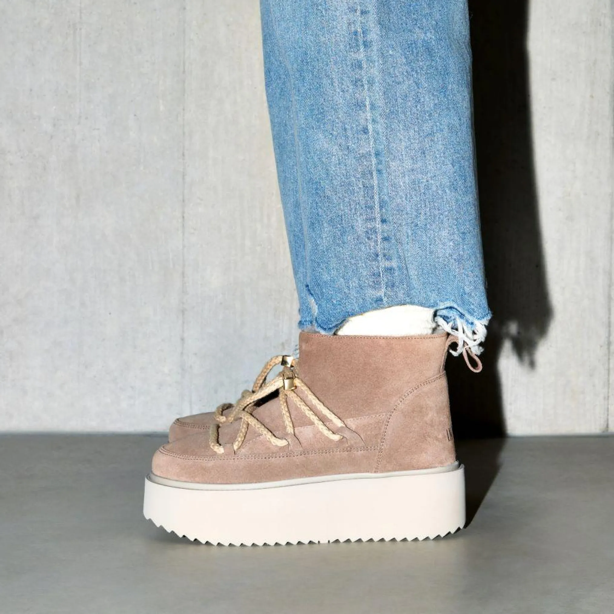 INUIKII Buty Damskie Classic Low Platform Beige
