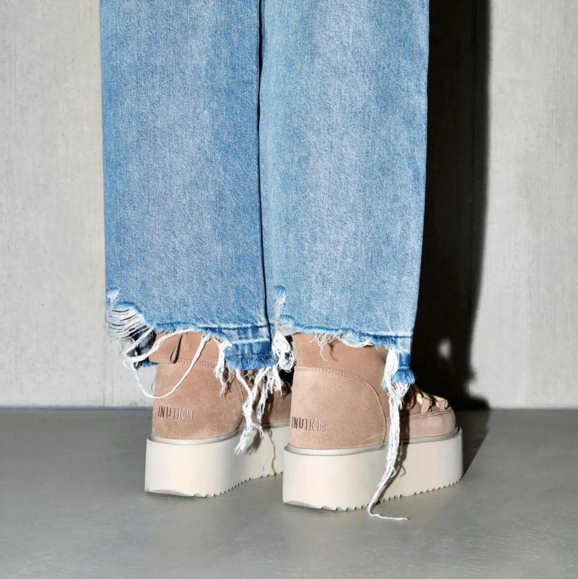 INUIKII Buty Damskie Classic Low Platform Beige
