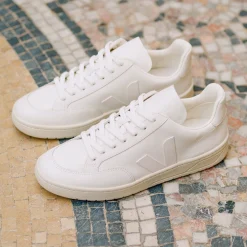 Veja V-12 Sneakersy Damskie Leather Extra White Kolor Biały
